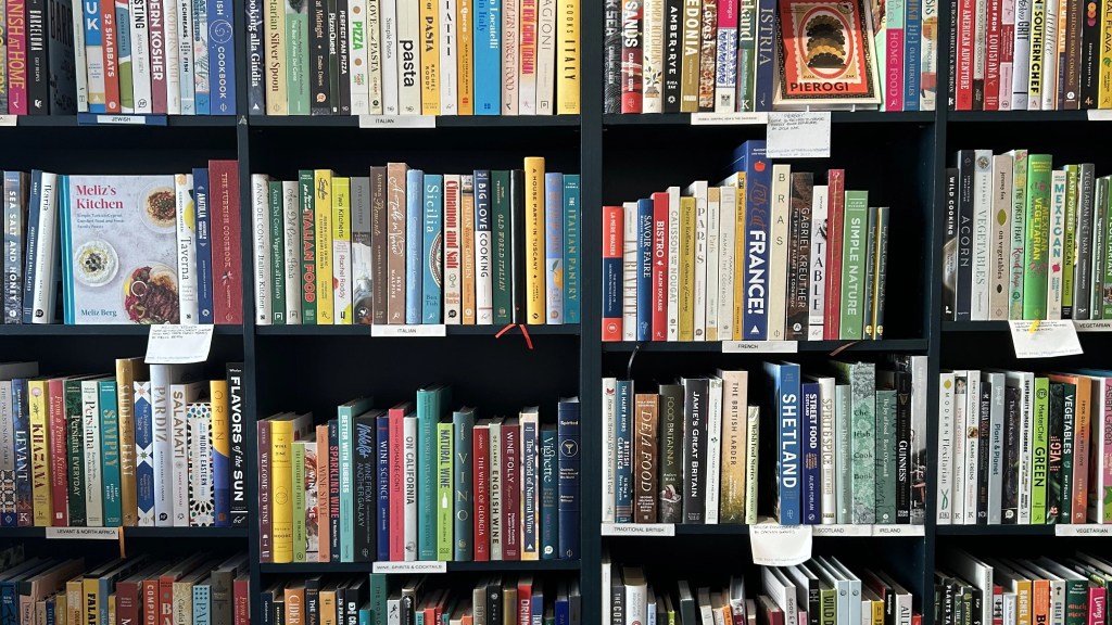 Bookshelf with books of various subjects.